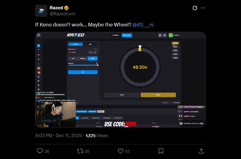 Twitter Razed Wheel Max Multiplier